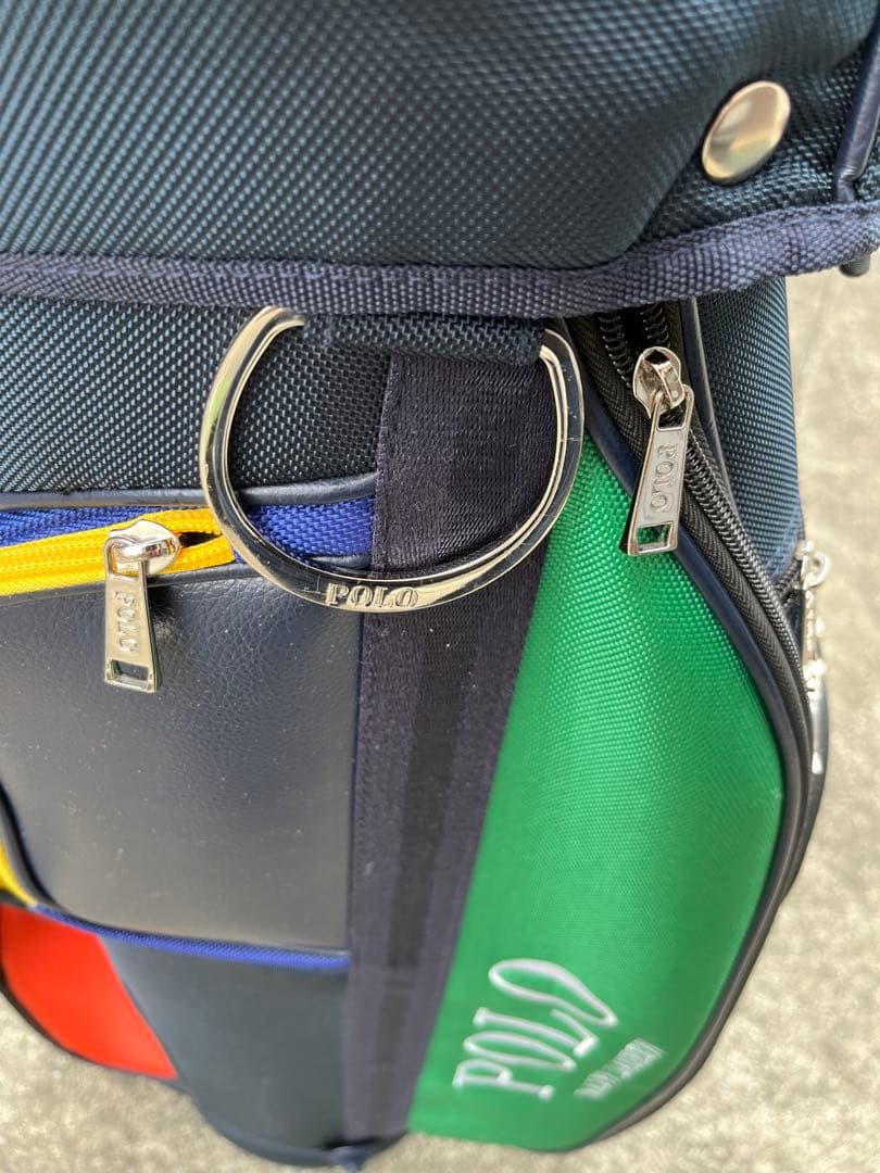 POLO キャディバッグ ネイビー/グリーン