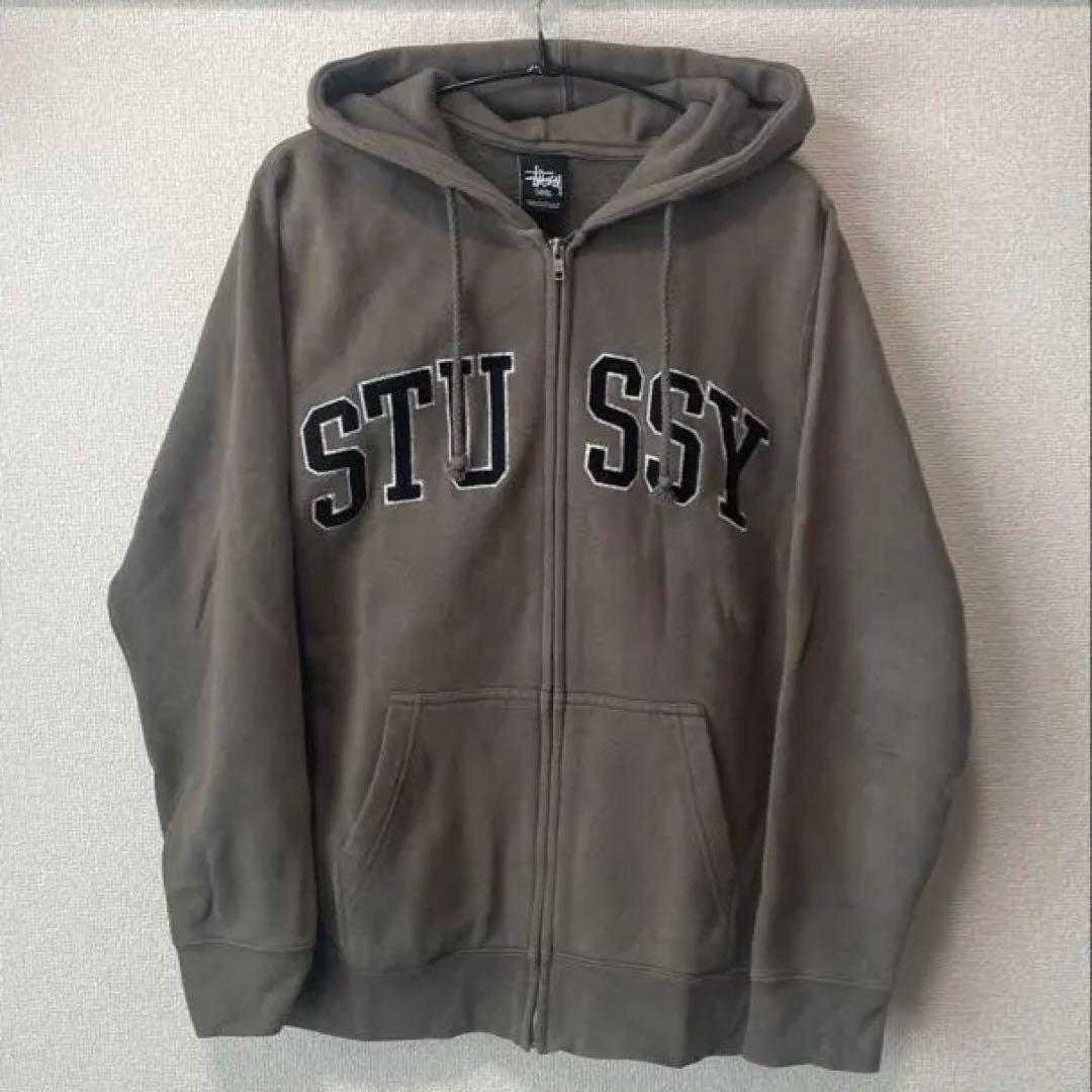 00s stussy ジップパーカー オリーブ グリーン Sサイズ