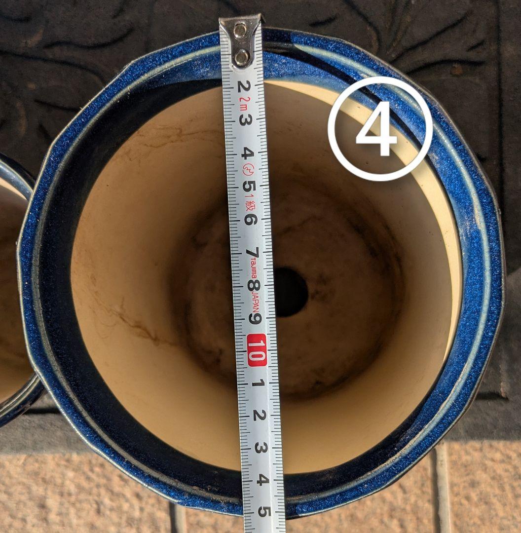 ★青い陶器製植木鉢8個セット