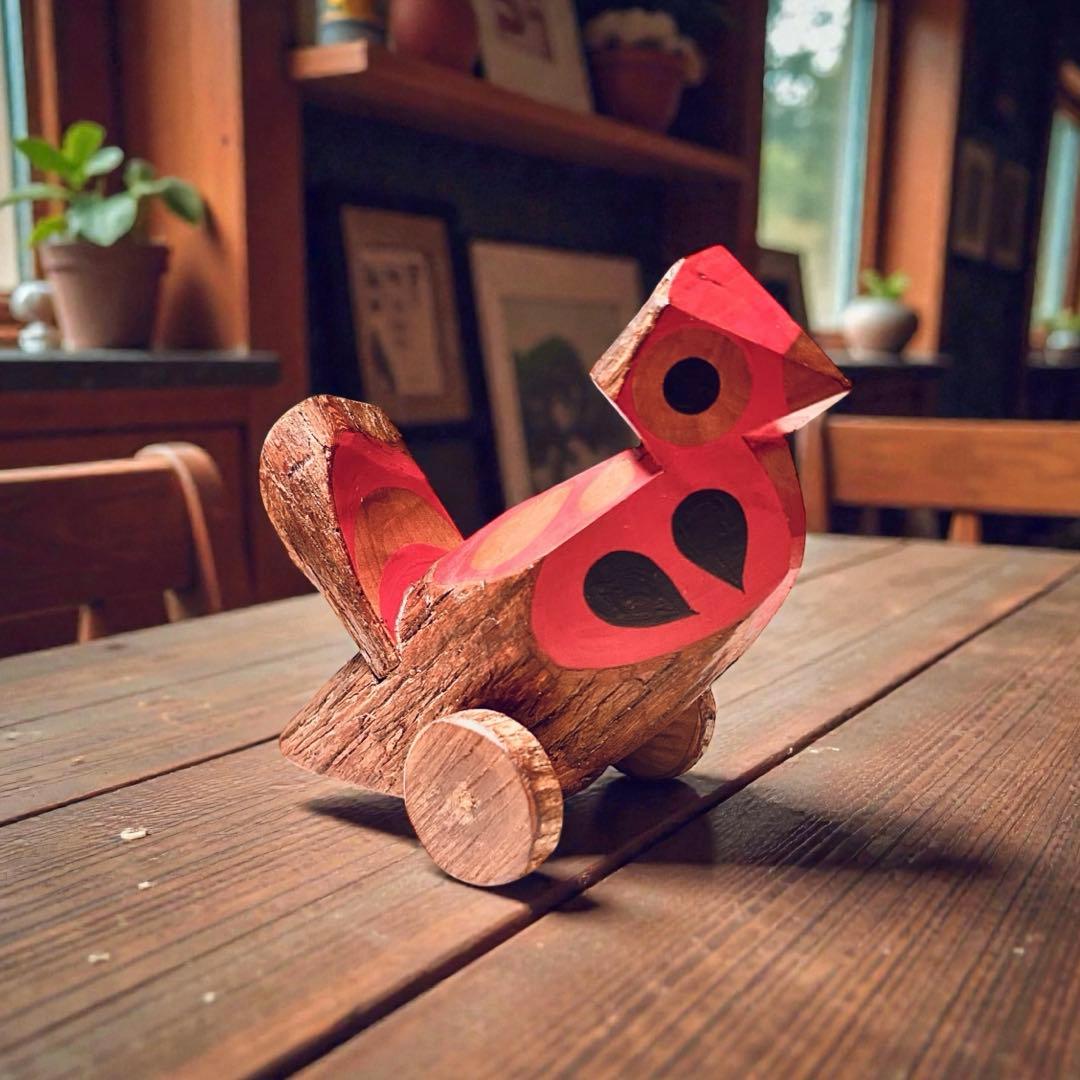 佐賀県廃絶郷土玩具 杵島山（きしまやま）一刀彫り・きゃつぐろC・新里真紗生 民藝