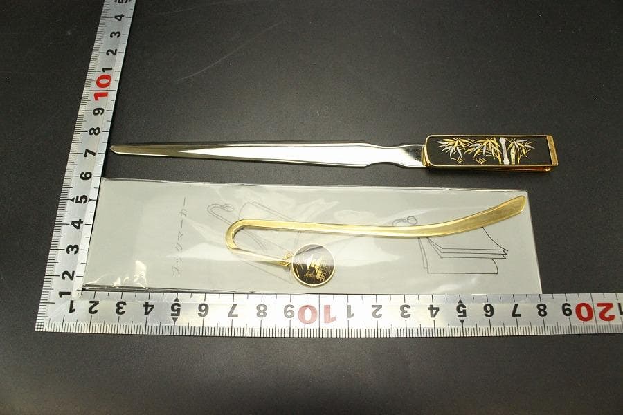 京都 象嵌 ペーパーナイフ ブックマーカー 未使用(A847)