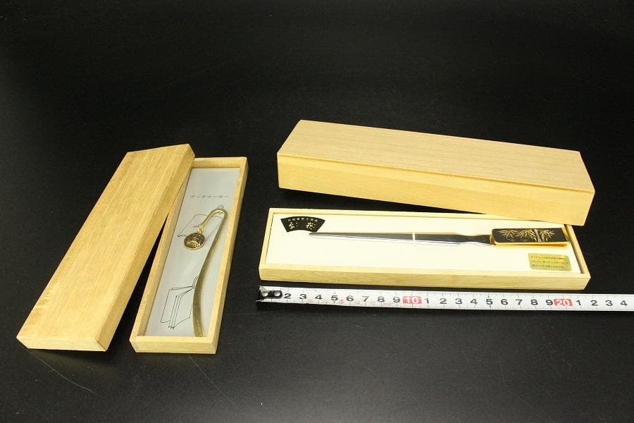 京都 象嵌 ペーパーナイフ ブックマーカー 未使用(A847)