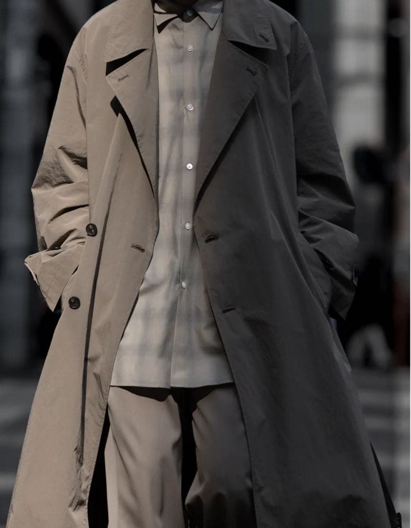 ジャケット・アウター WINDPROOF NYLON DOUBLE BREASTED COAT