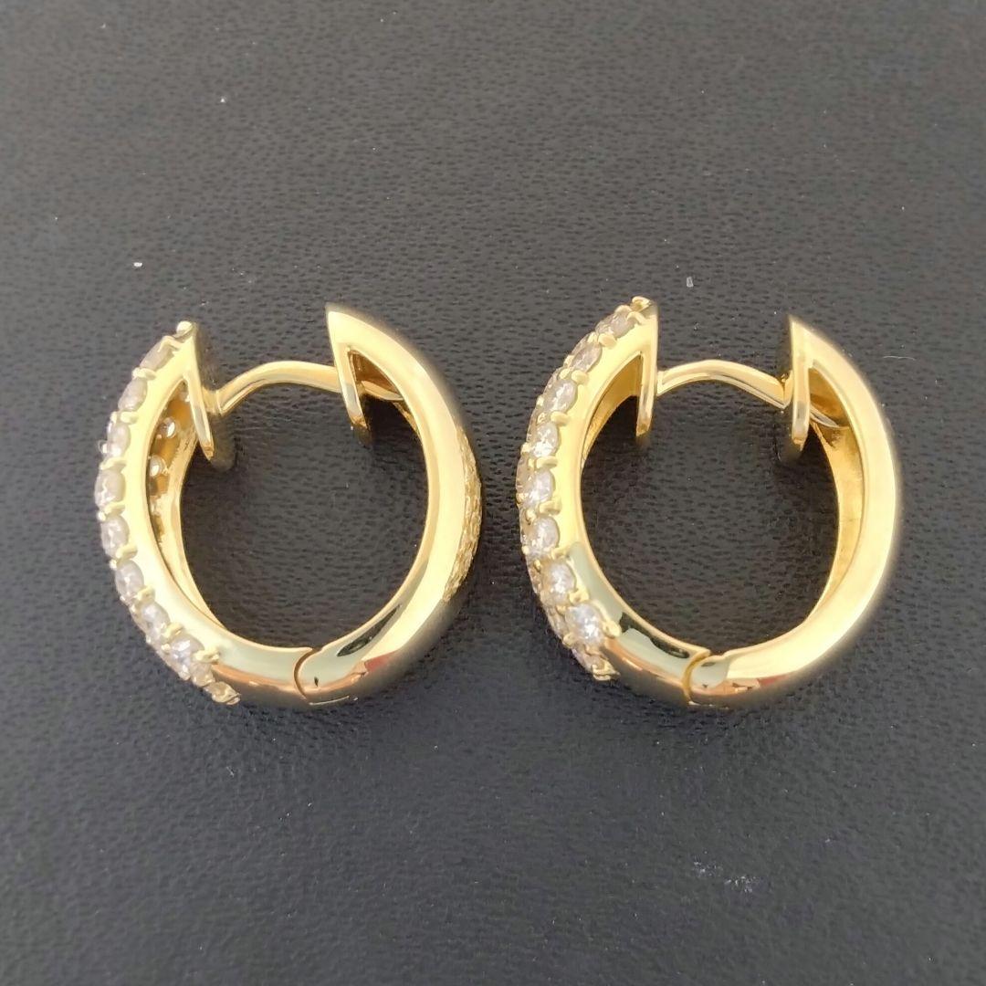K18✨パヴェダイヤ0.50ct(各刻印)中折式✨ピアス✨定番大人気商品✨