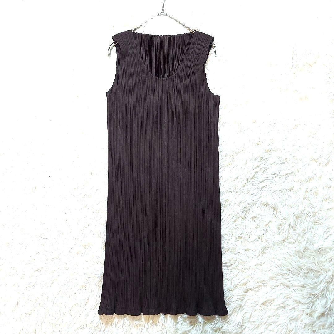 プリーツプリーズ　イッセイミヤケ　大きいサイズ　ワンピース　ロングタンクトップ