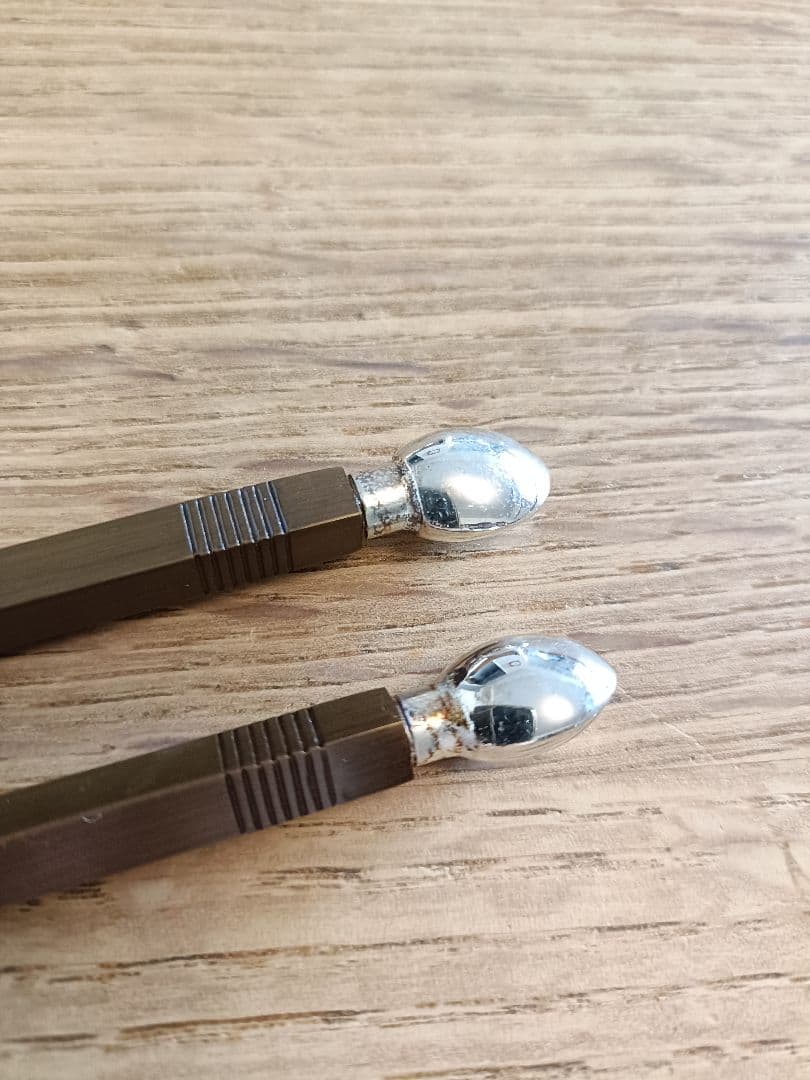 茶道具　木村清斎　七五三銀杏頭の火箸　未使用品