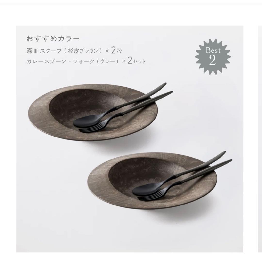 ARAS 深皿スクープ　カレースプーン・フォーク　ギフトセット【新品未使用】