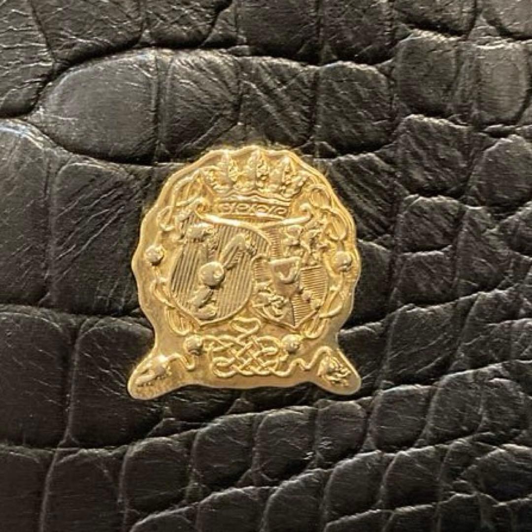 【美品】ADMJ クロコ型押し　レザー　トートバッグ　黒　A4可