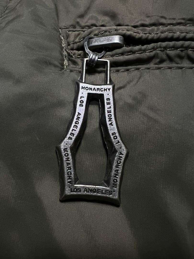 00s y2k Monarchy ナイロンライダース 刺繍 ジップアップ M