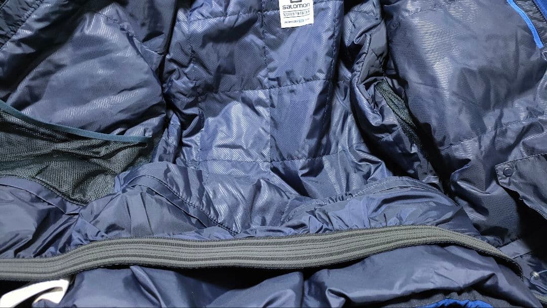 【SALOMON サロモン】スキーウェア ブルー 中綿 保温 メンズM