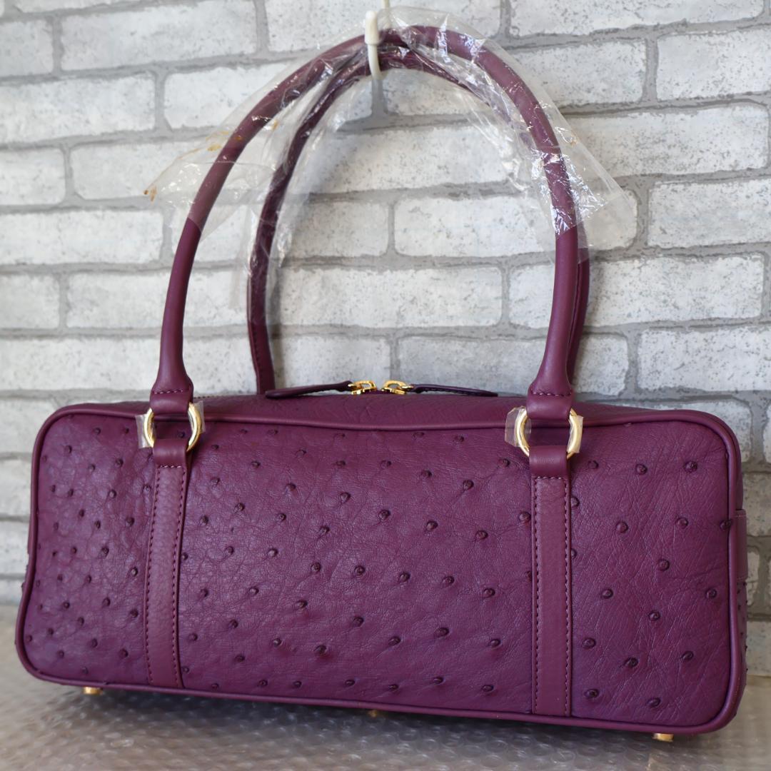 未使用品 YU HAMANO ダックス オーストリッチ レザー ボストンバッグ