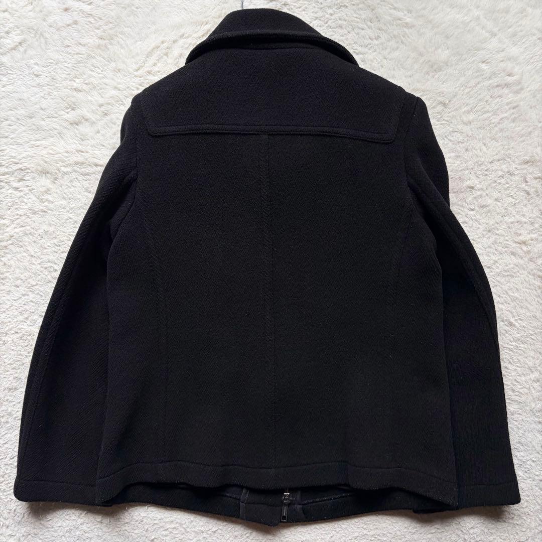 【美品】バーバリーロンドン ダッフルコート ヘリンボーン 黒 XL 近年モデル