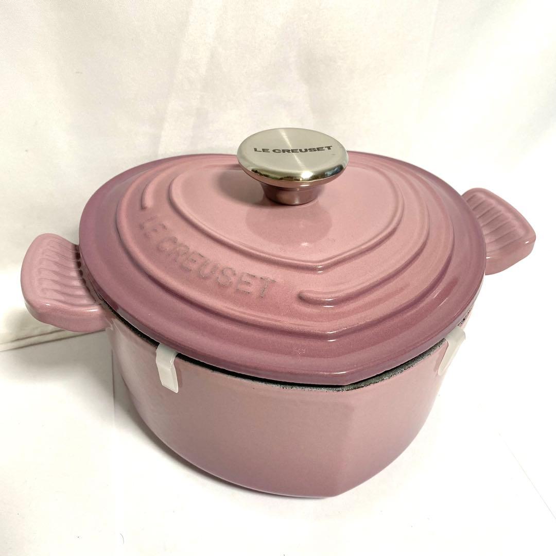 ル・クルーゼ ハート型 ココット両手鍋 ココットダムール ピンク