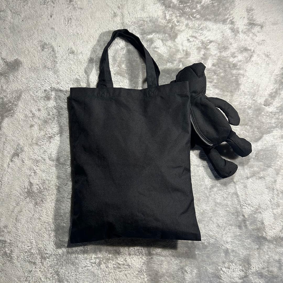 コムデギャルソン クマバッグ 黒 ナイロン トートバッグ