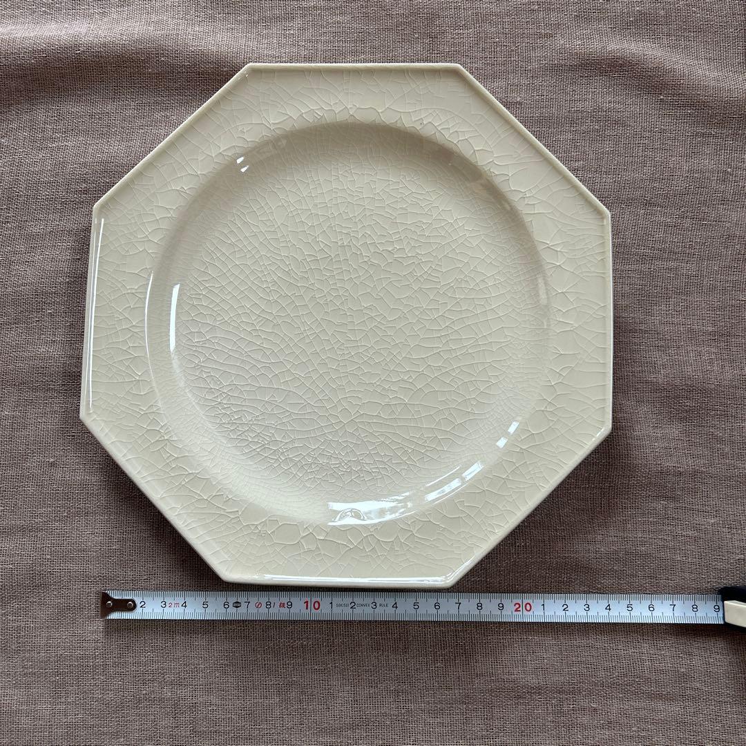 新品　石川隆児　八角皿　大2枚　貫入 オクタゴナルプレート