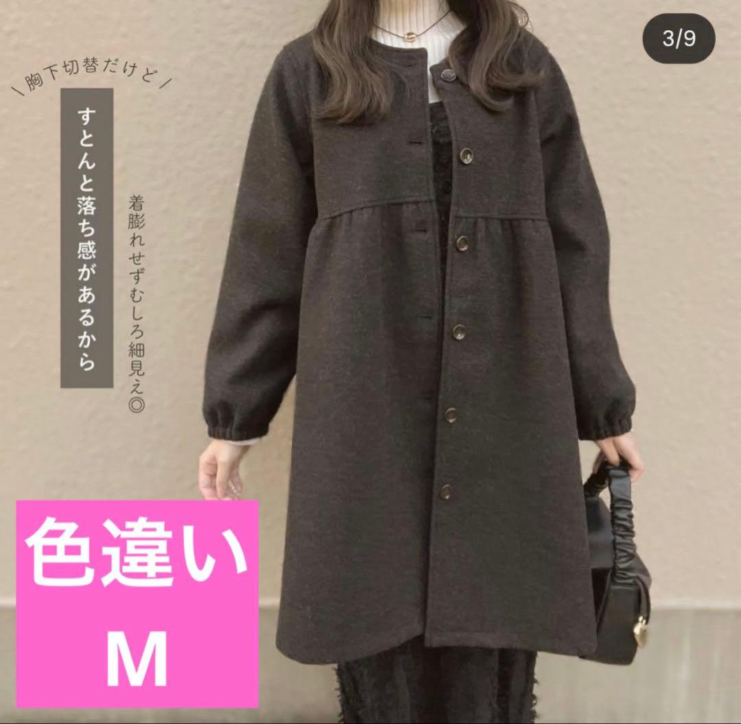 リノルーセ　しまむら　 ペプラムコート淡薄橙M サイズ　花柄ニット２枚Lサイズ
