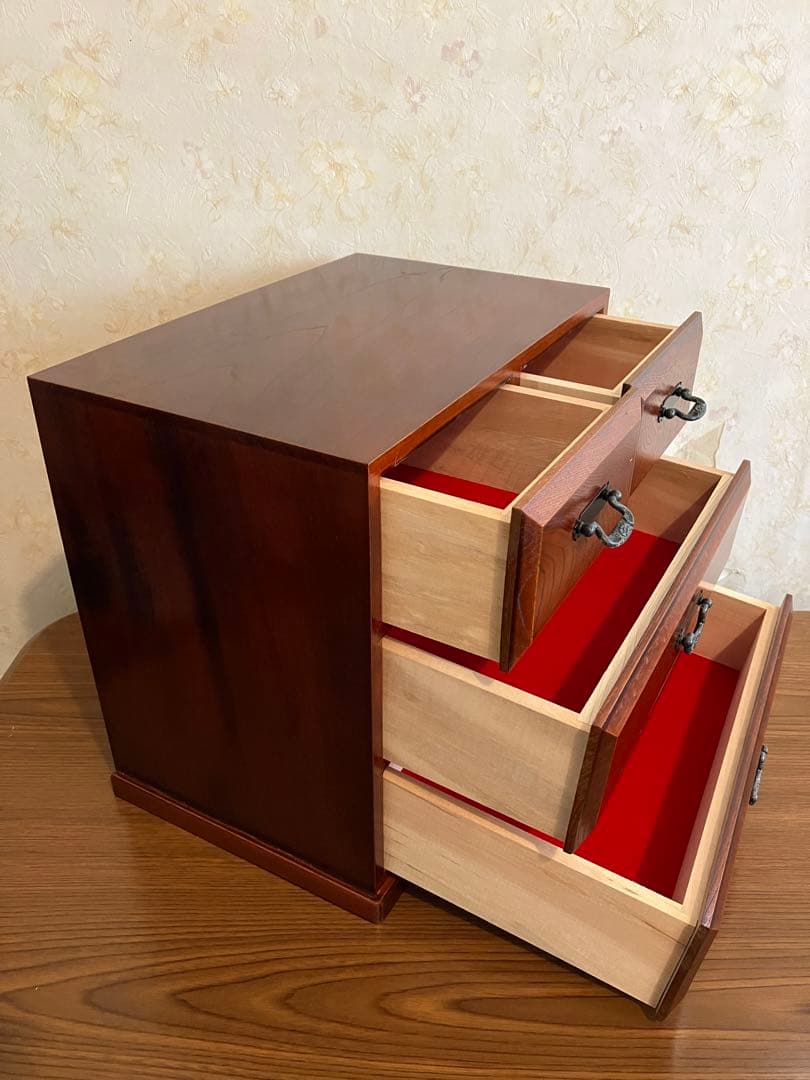 広葉 三段四ッ引　タンス　小物入れ　書類　和風　レトロ