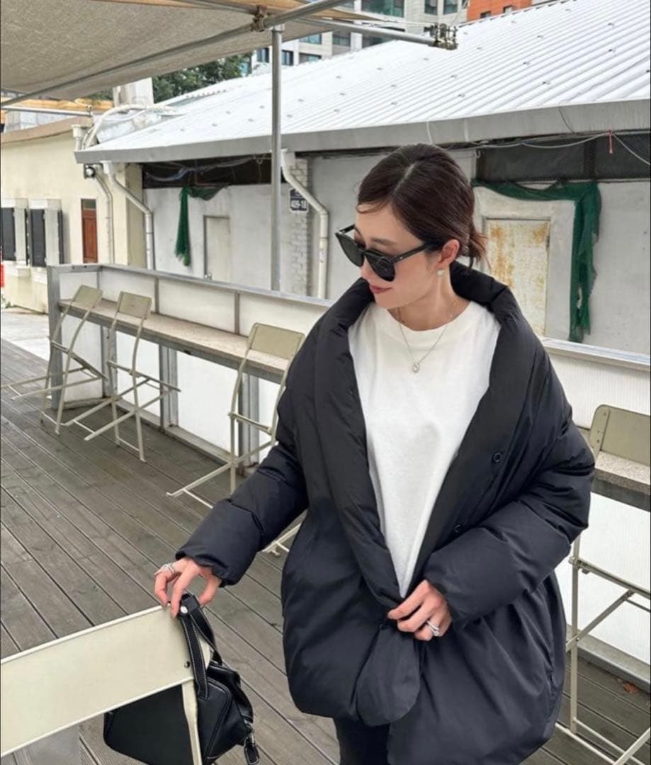 YONFA コクーンダウンジャケット ブラック　Sサイズ