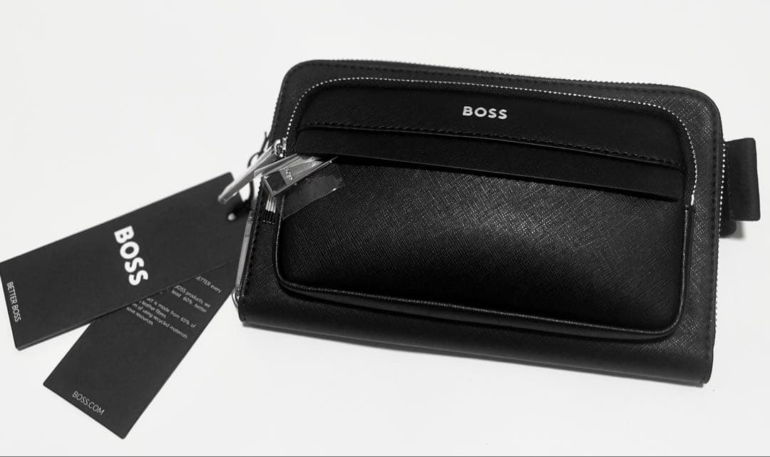 BOSS ストラクチャード クロスボディバッグ ロゴディテール 最終値下げ