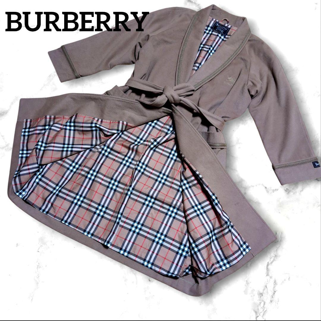希少✨バーバリーズ ガウンコート ヴィンテージ カシミヤ混　ノバチェック　L
