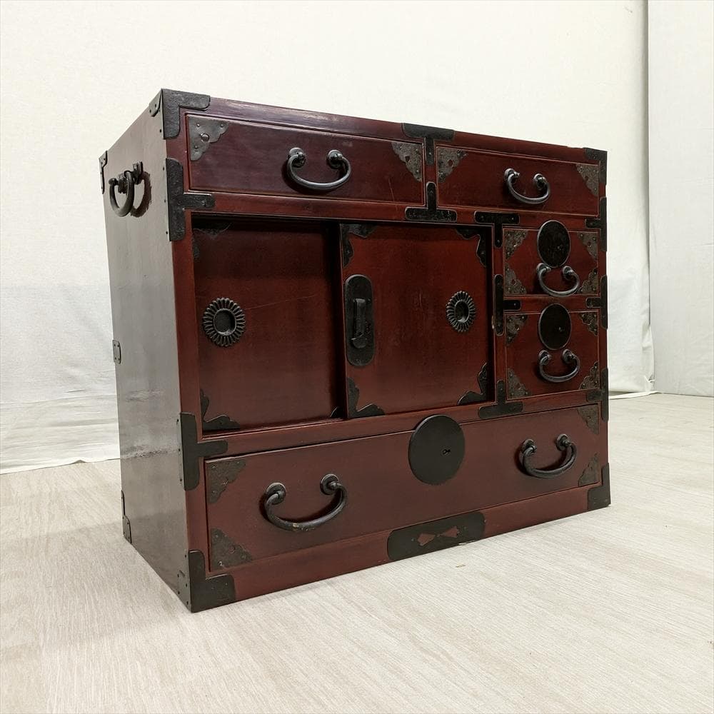引戸　時代小物箪笥　タンス　箪笥　たんす　収納　小引き出し　小振り　抽斗　民藝