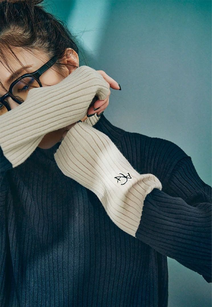 ANIECA 現行 Bicolor Rib Knit/バイカラー リブ ニット