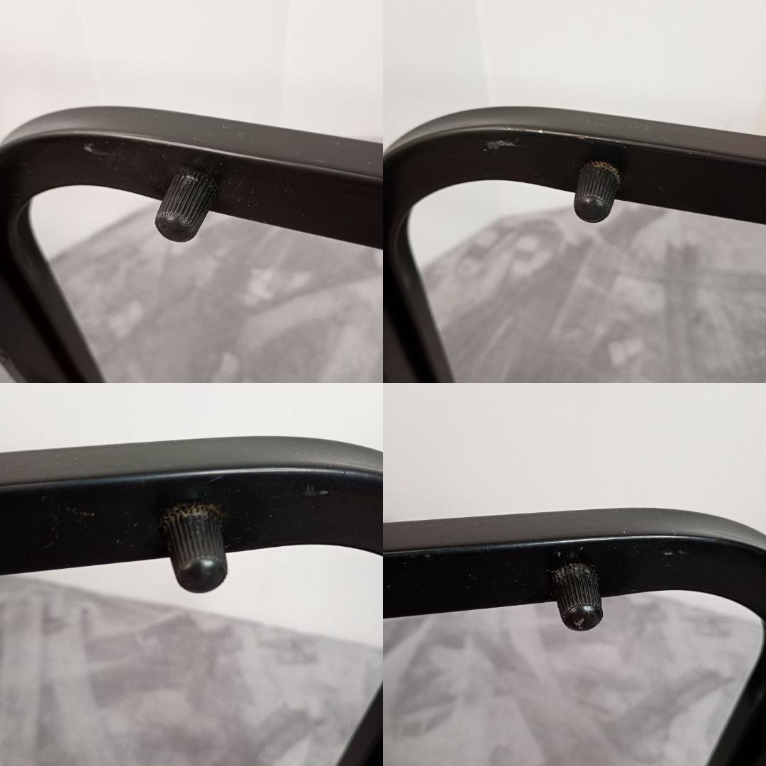 昭和レトロ ガラス アイアンフレーム ローテーブル 網棚付き ブラック 黒