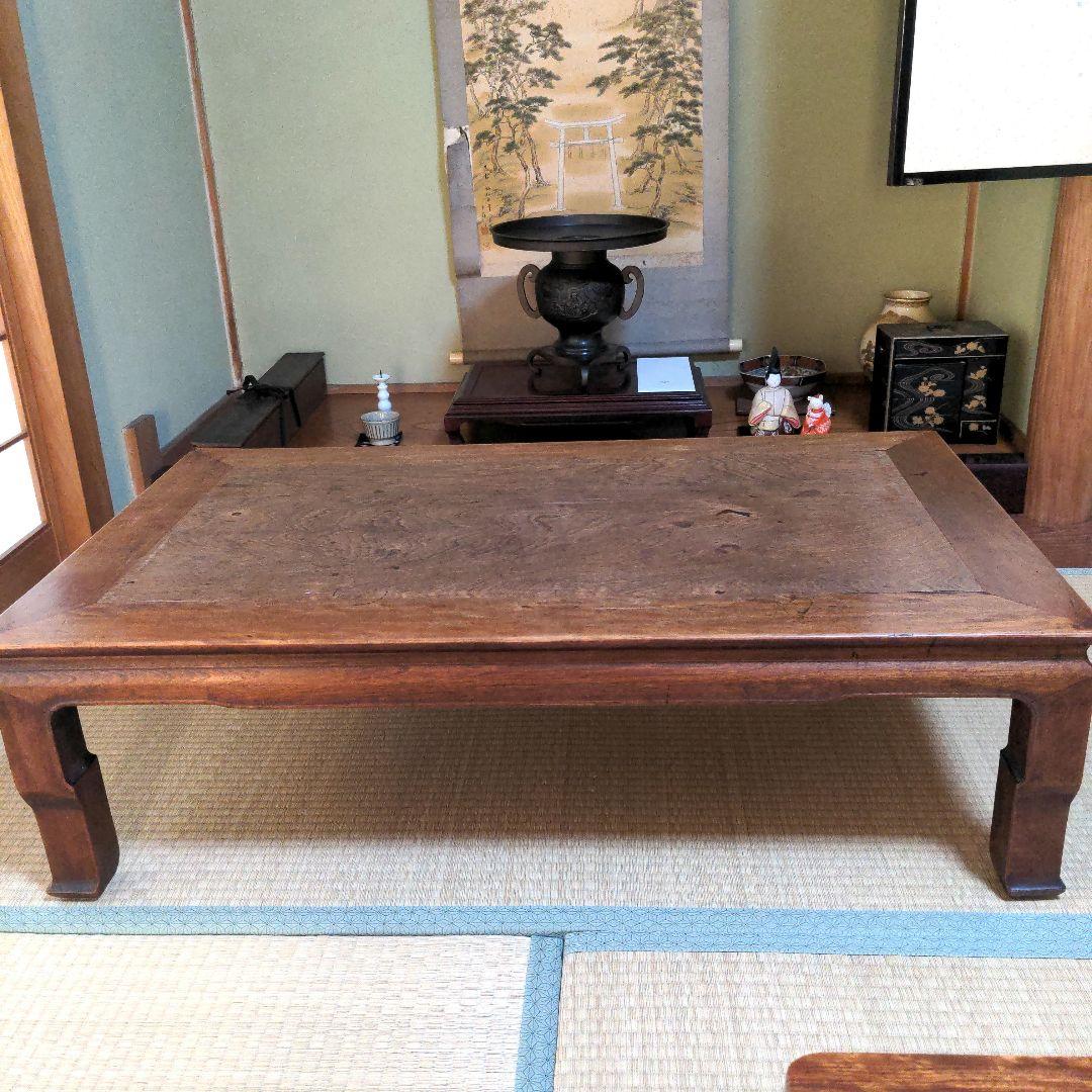 木製座卓 ダークブラウン アンティーク　大正　和テーブル　レトロ　細かい手仕事