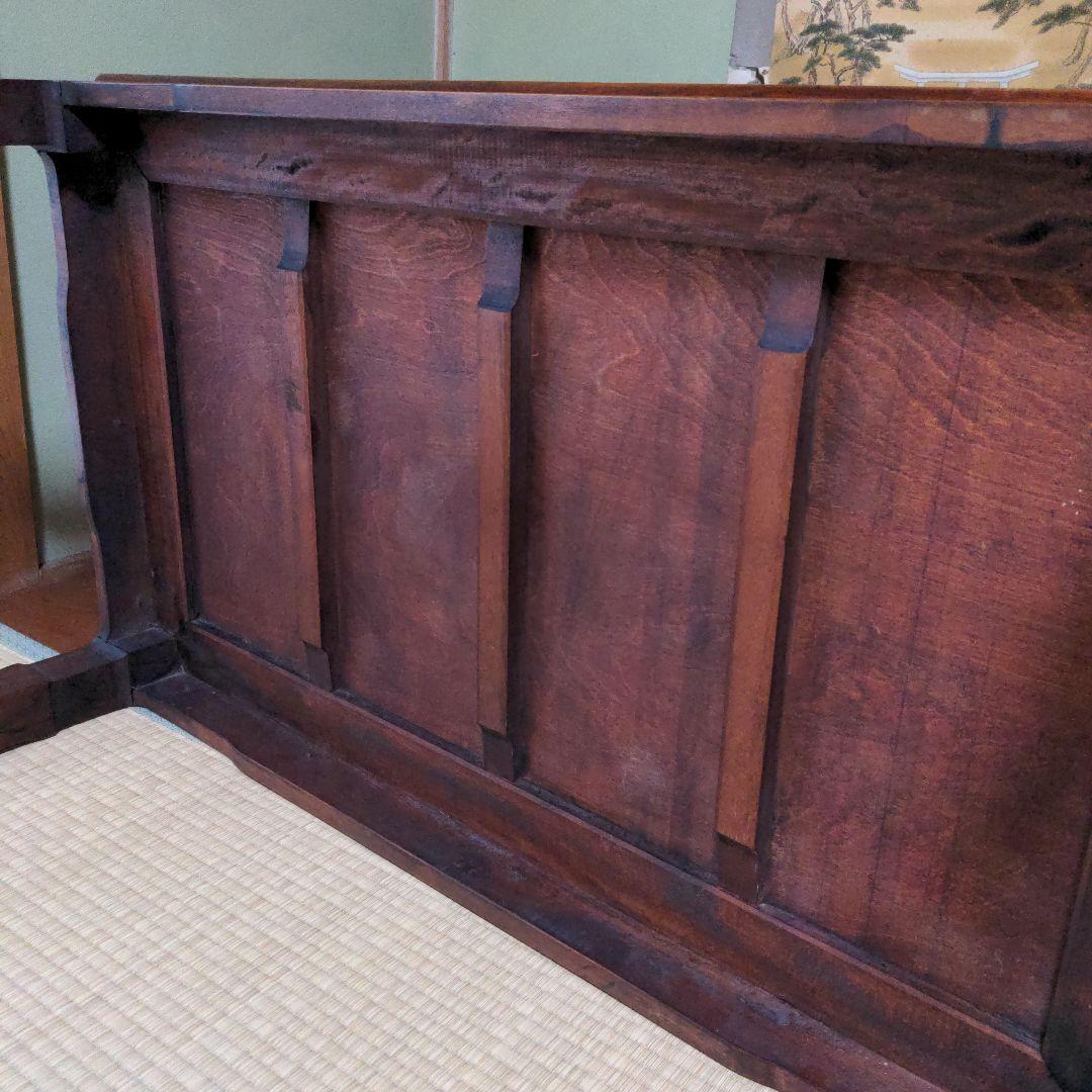 木製座卓 ダークブラウン アンティーク　大正　和テーブル　レトロ　細かい手仕事