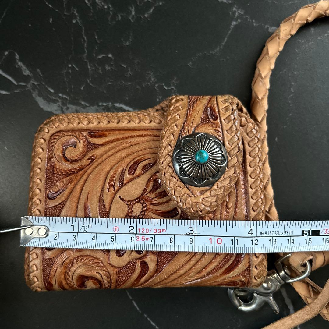 mud monkey 彫刻デザイン バイカーズウォレット 二つ折り財布