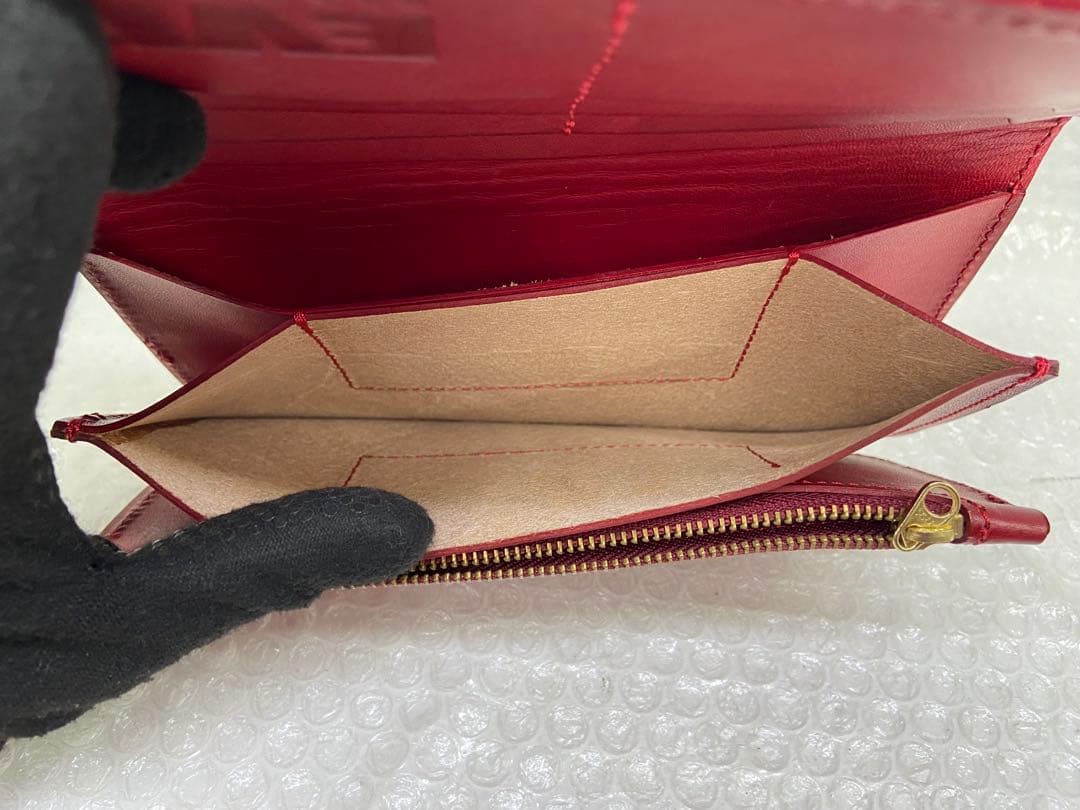 ⚫︎ エヴィス　EVIUS ど根性　ウォレット　カモメ レッド レザー