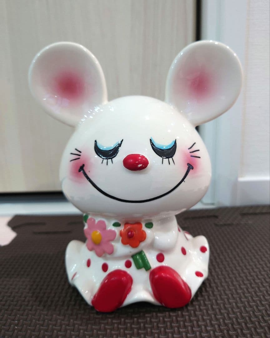 当時物　内藤ルネ　ネズミ　貯金箱　陶器製　ミックとマック
