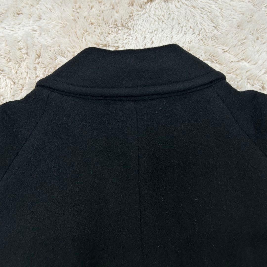 【カシミヤ100%】PER VALENTINO ロング丈 ステンカラーコート 黒