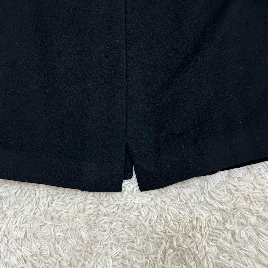 【カシミヤ100%】PER VALENTINO ロング丈 ステンカラーコート 黒