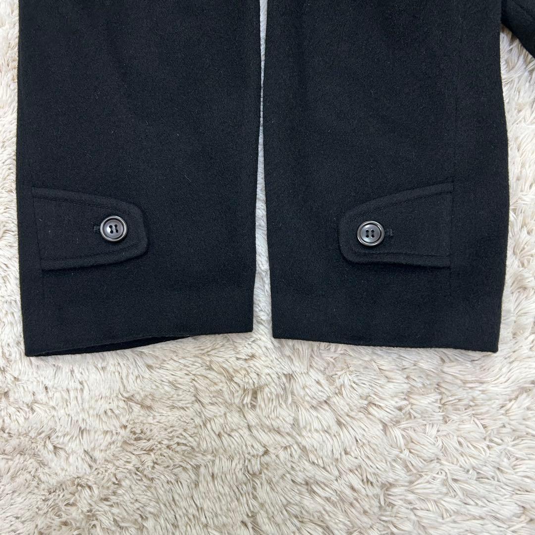 【カシミヤ100%】PER VALENTINO ロング丈 ステンカラーコート 黒