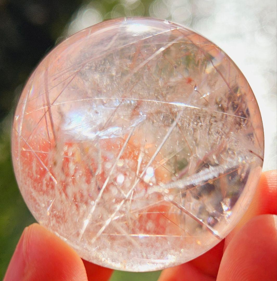 金運up‼️虹入り✡️ルチルクォーツの丸玉