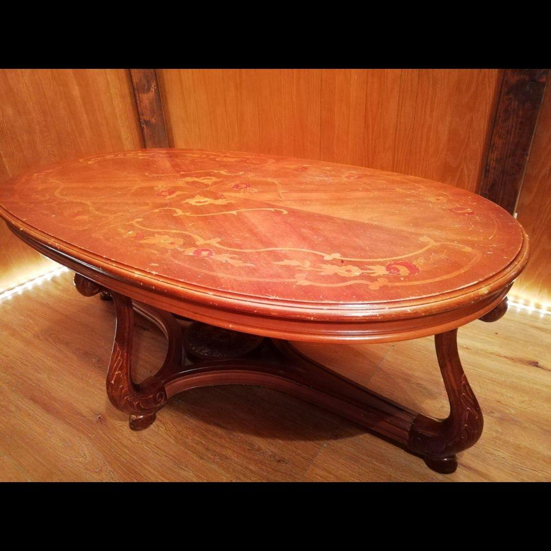 イタリア製　象嵌加工　テーブル　ヴィンテージ