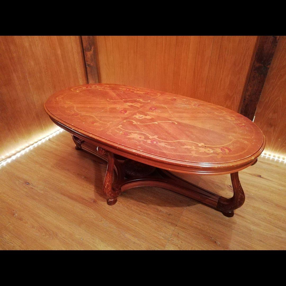 イタリア製　象嵌加工　テーブル　ヴィンテージ