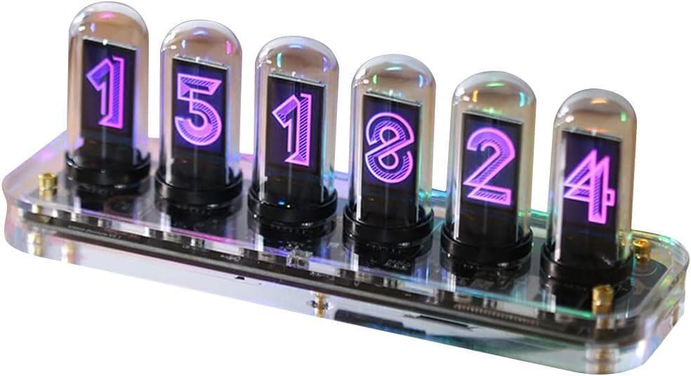 ニキシー管風 WiFi時計 RGB スマホ連携 写真展示 アラーム