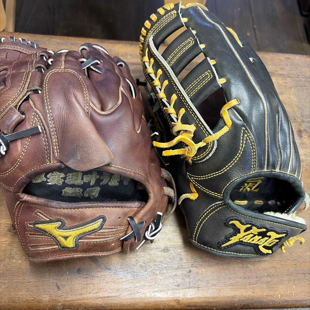 ミズノプロ硬式グローブ投手＆BBA硬式外野手グラブセット