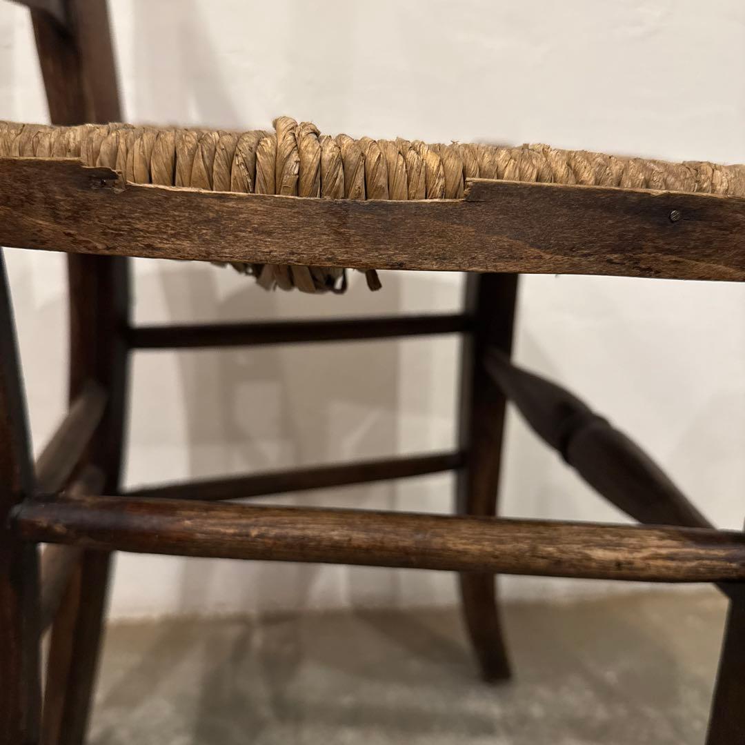 ビンテージ　チェア　藁座面　フランス