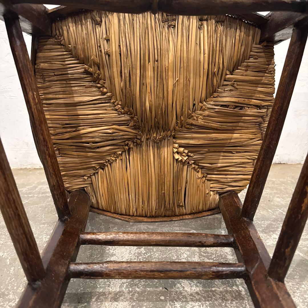 ビンテージ　チェア　藁座面　フランス