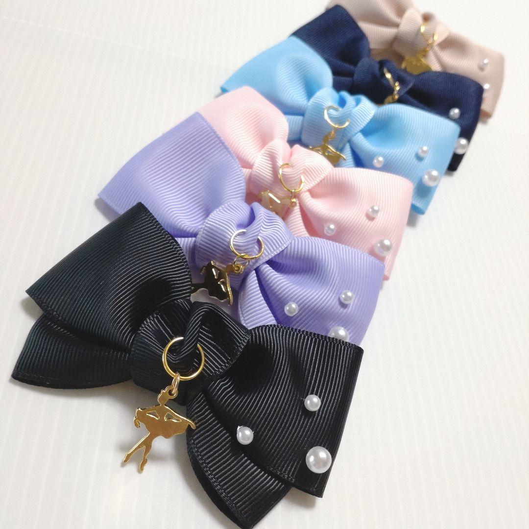 確認　ヘアゴム　ヘアリボン　1071　バレリーナ　バレエ　水色