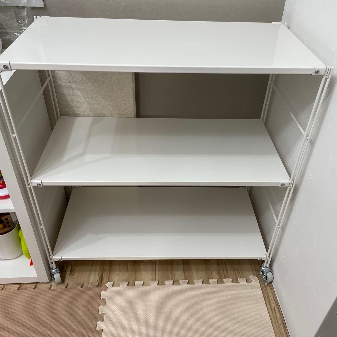 無印良品　スチールユニットシェルフ・スチール棚セット・ワイド・小