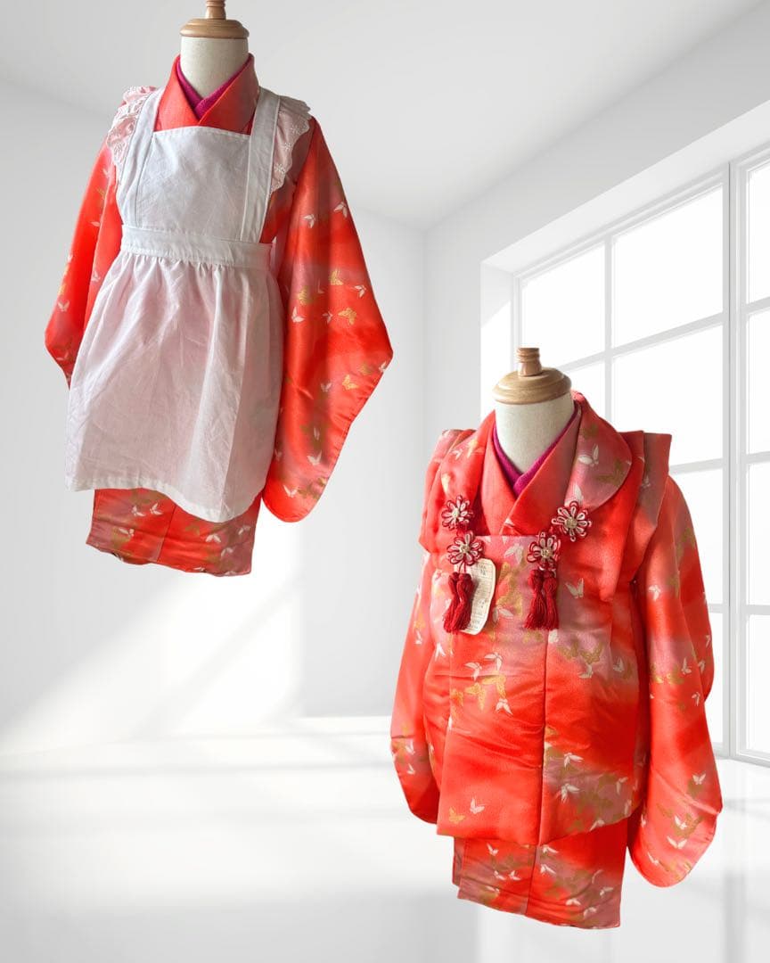3歳被布　エプロン付　お着物セット