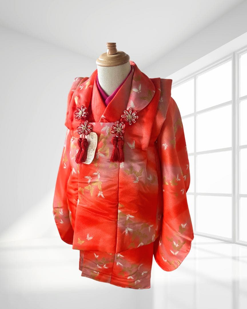 3歳被布　エプロン付　お着物セット