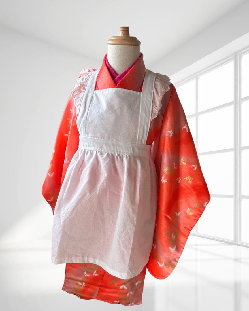 3歳被布　エプロン付　お着物セット