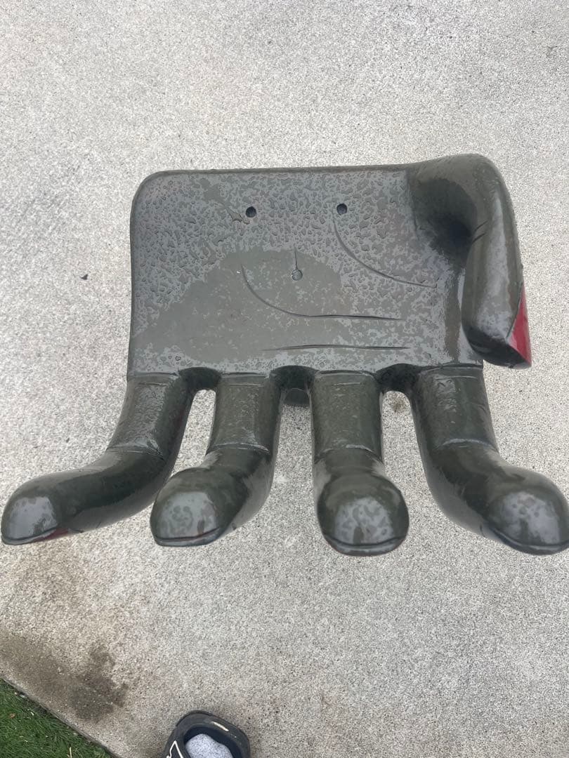 手のスツール椅子 イス チェア オブジェ アジアン家具 バリ風 クリヤー塗装済み