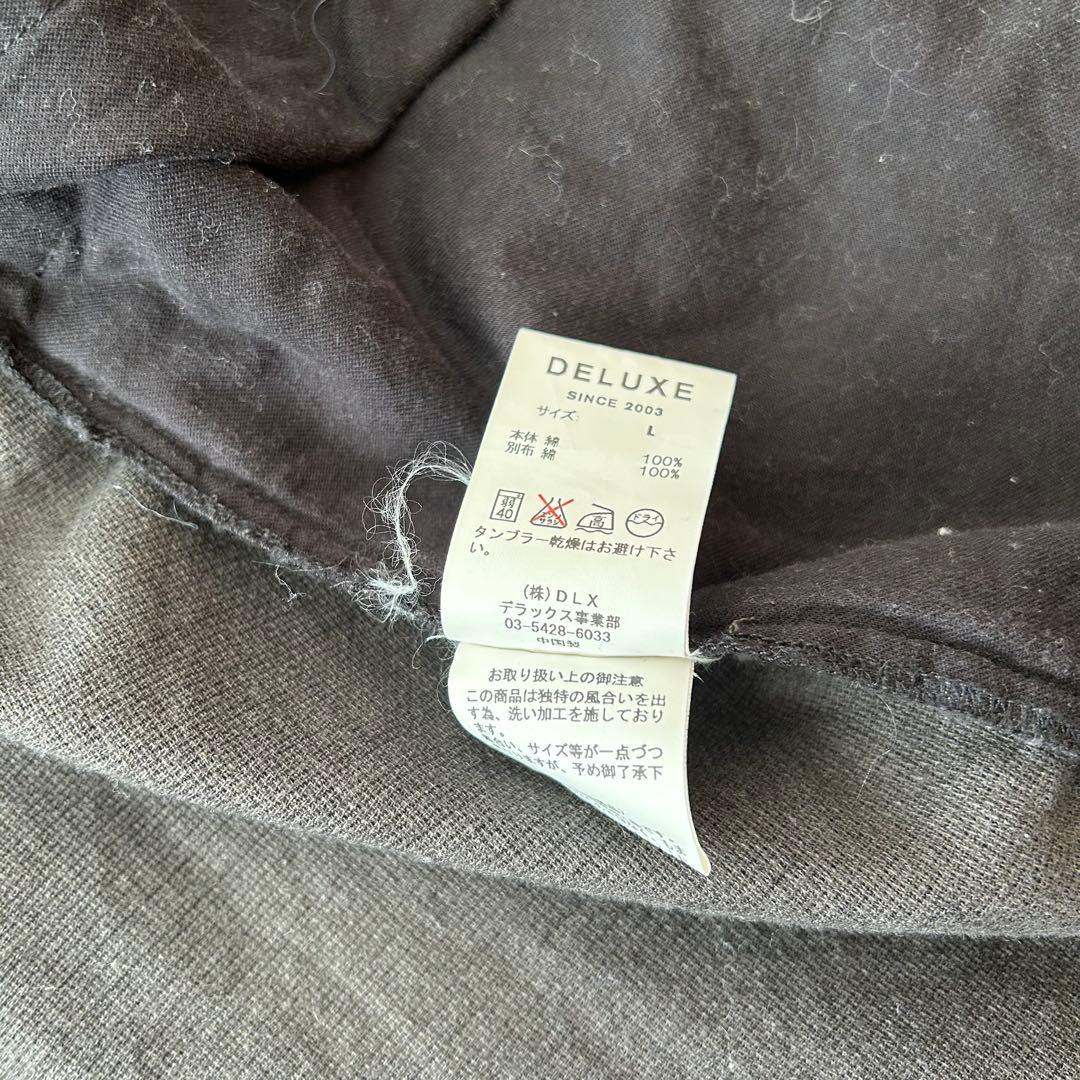 DELUXE デラックス オンブレチェックシャツ 長袖 黒 L サイドポケット