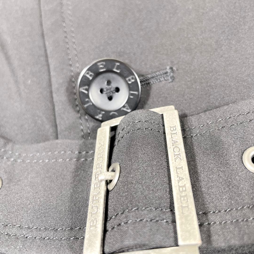 美品 バーバリーブラックレーベル トレンチコート ノバチェック ベルト 黒 L